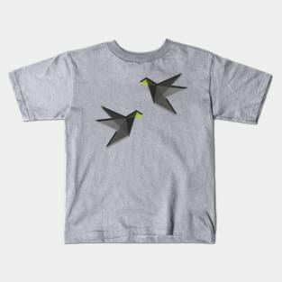 Black and White Paper Cranes Kids T-Shirt